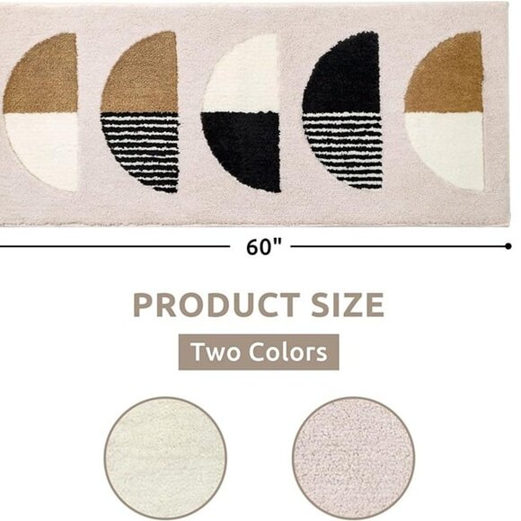 NEW Runner Rug 24x60, Beige Rug Runner Washable for Bathroom Bedroom - Picture 5 of 8